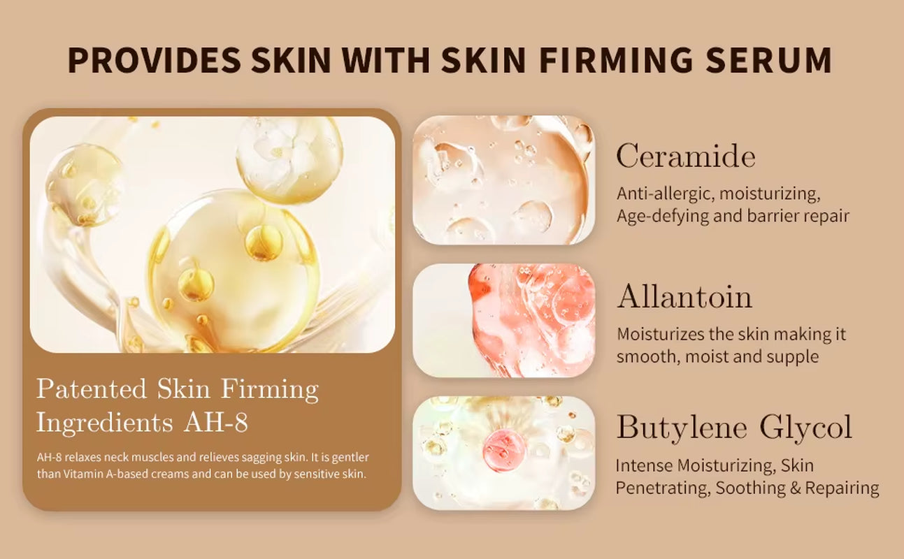 120G Roller Neck Cream Massage Better Absorb Lift Firm Turkey Neck in 28 Days with Firm Hexapept 8 Ah 8 Tighten Smooth Skin