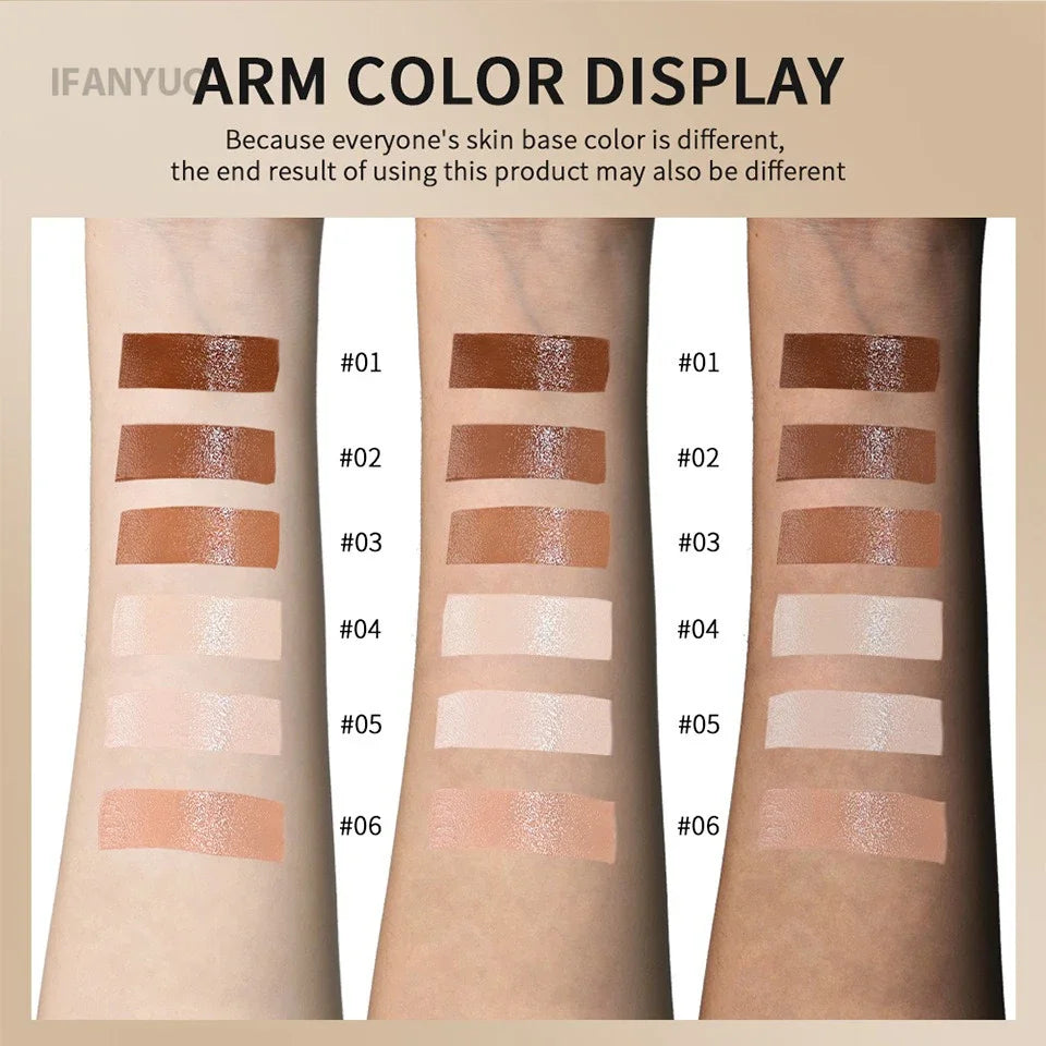 6Color Tinted Foundation Cream Stick Waterproof Lasting Oil-Control Cover Acne Makeup Smooth Moisturize Concealer Serum Balm